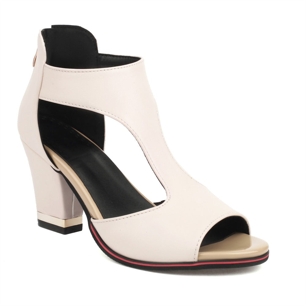 BELVURA | Leather Orthopaedic Sandals with Heel