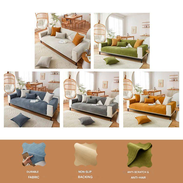 Chenille Sofa Cover with Chevron Pattern – VeluraShield