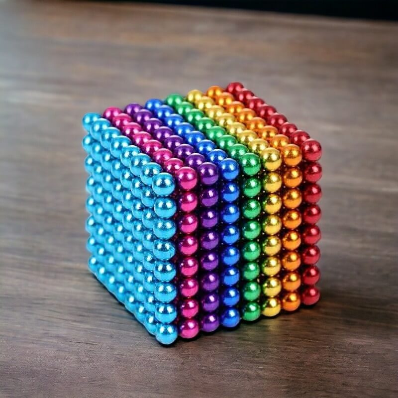 Colored Round Magnetic Balls in Sets