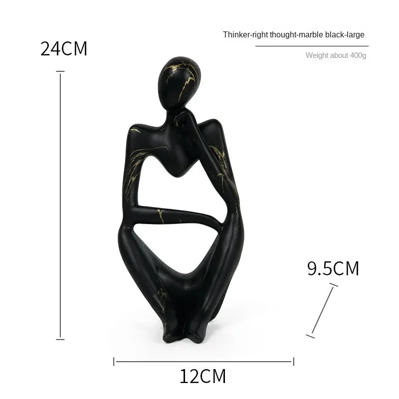 Glevato | Abstract Thinker Sculpture | Handmade Resin Table Decoration