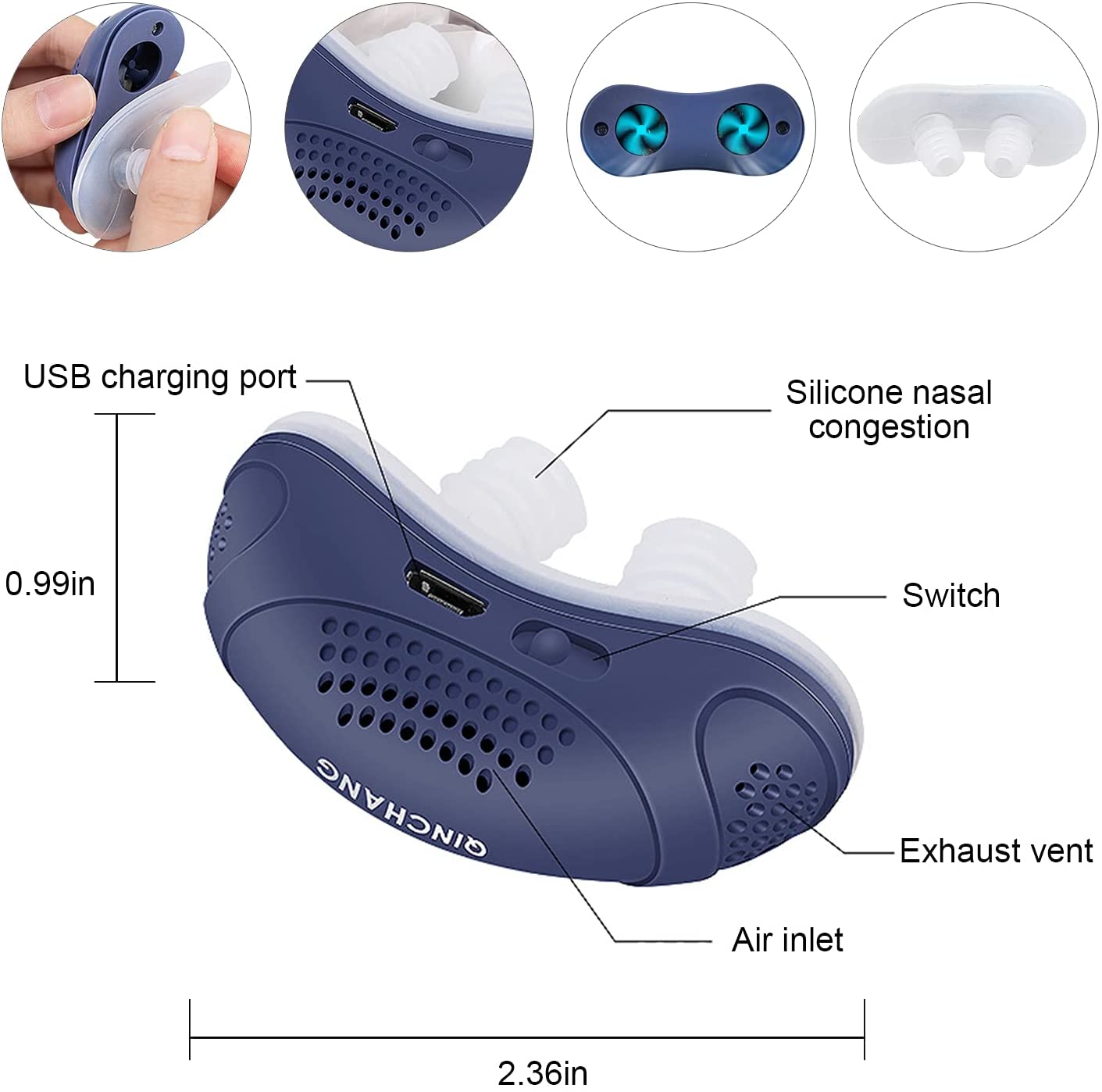 Glevato | Anti-Snoring Device | Tubeless, Maskless Micro-CPAP