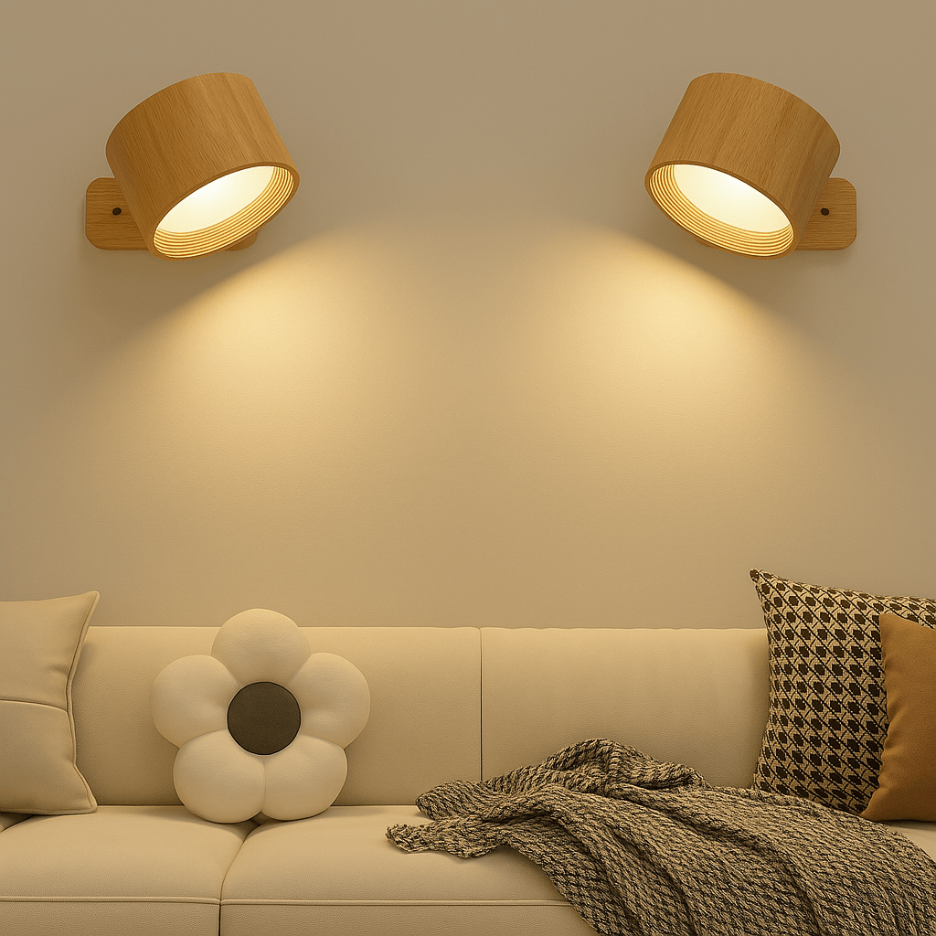 Glevato | Battery-Powered Wall Lamp | Rechargeable, 360° Adjustable and Wireless for Bedrooms, Hallways, and Reading Corners