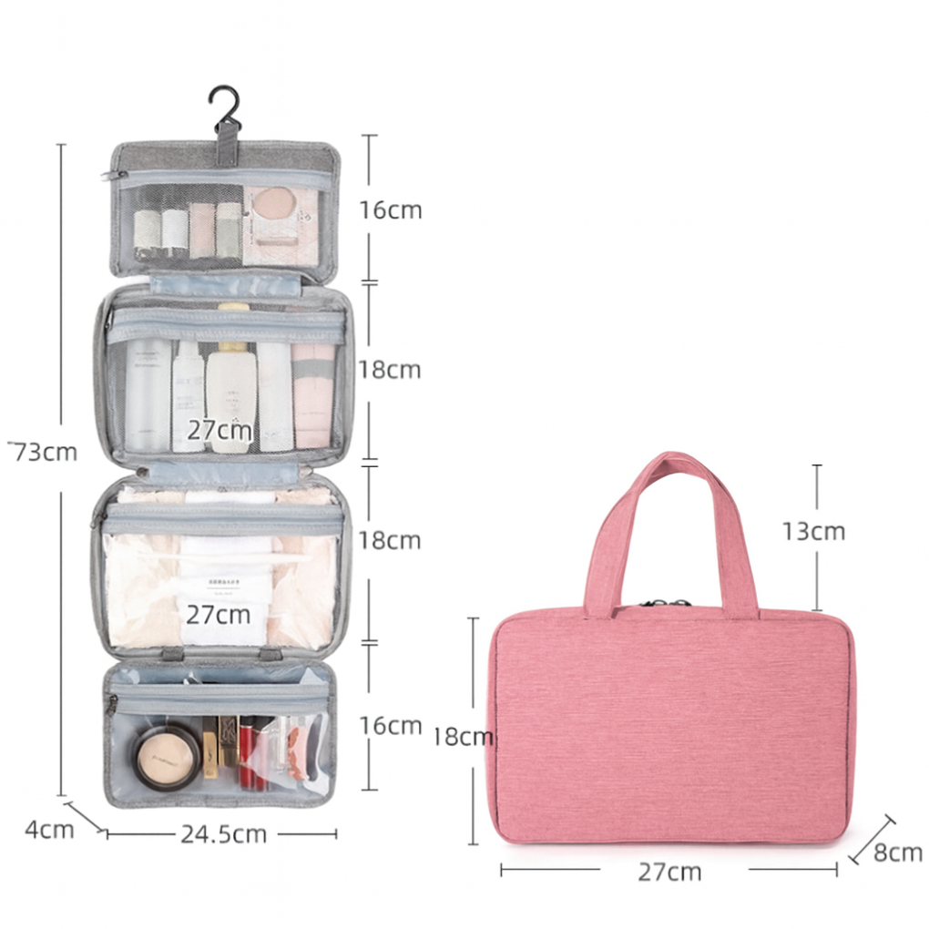 Glevato | Hanging Toiletry Bag with Multiple Compartments
