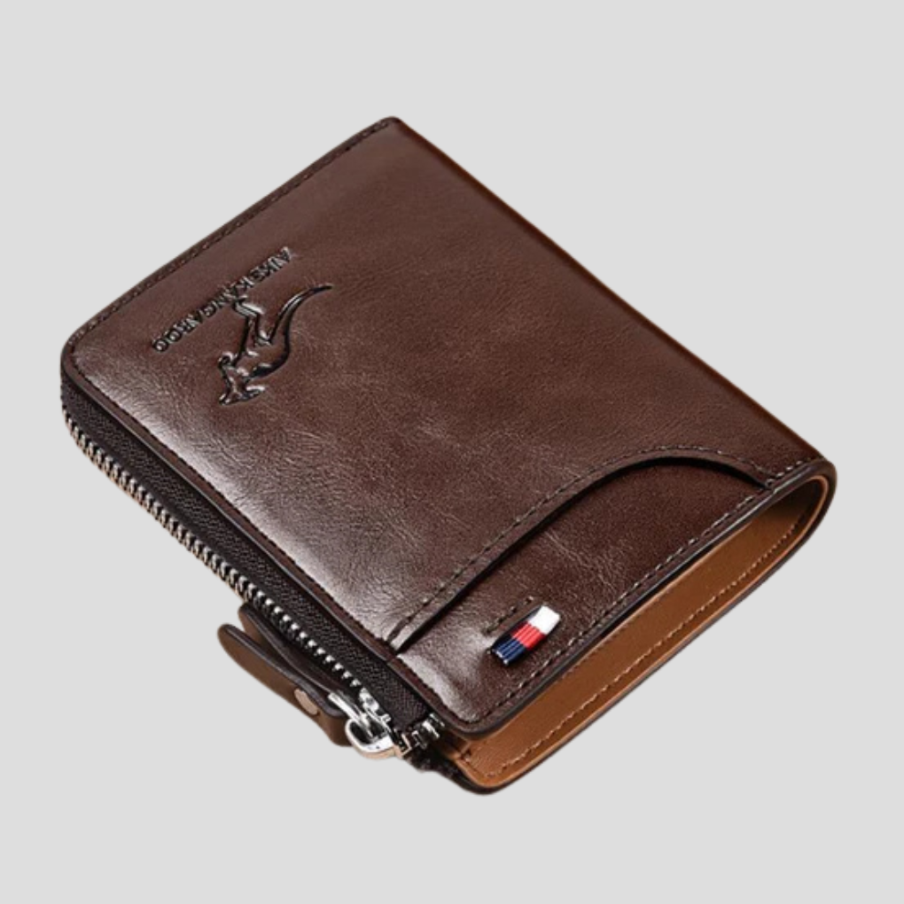 Glevato | Men's Bifold Zip Wallet RFID Blocking