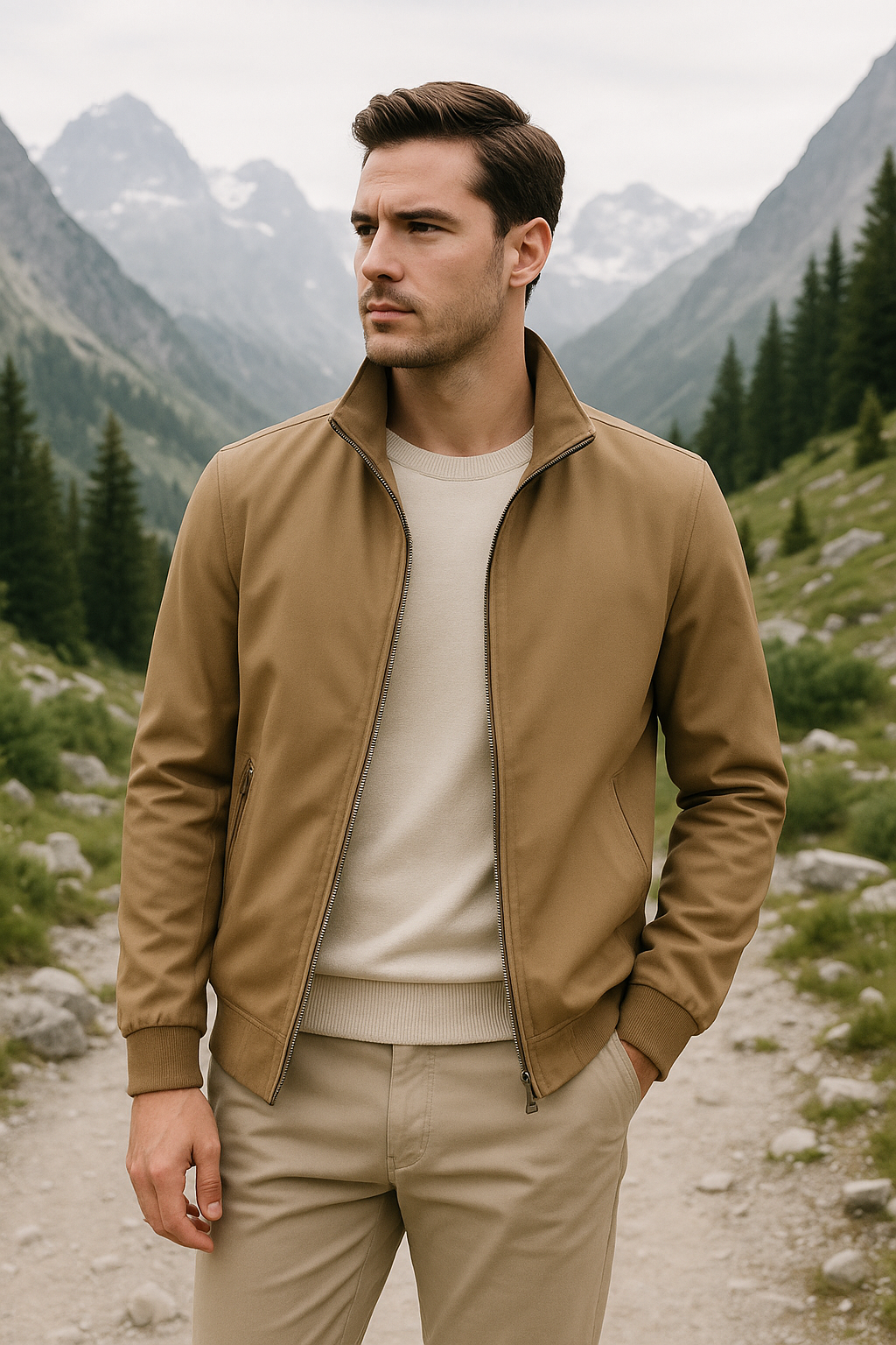 Glevato | Men's Lightweight Bomber Jacket with Collar