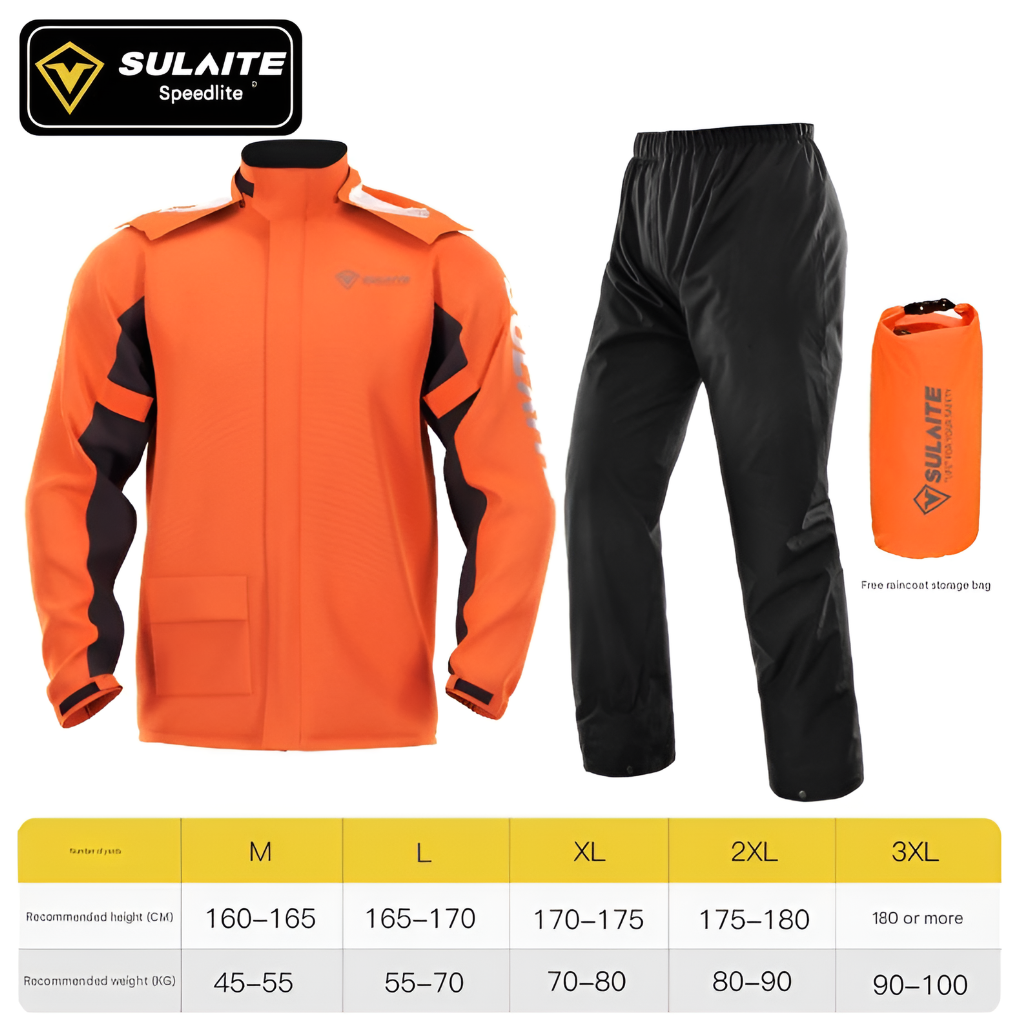 Glevato | Motorcycle Rain Suit with Hooded Jacket and Pants