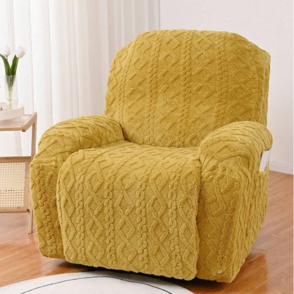 Glevato | Plush Recliner Cover with Cable Knit Pattern