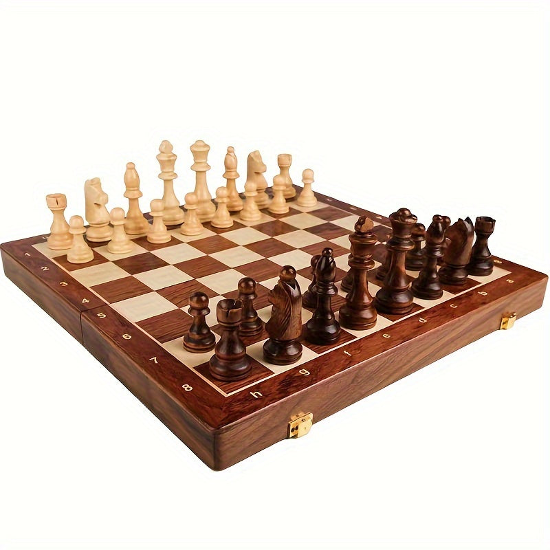 Glevato | RoyalWood Luxury Chess Set – Solid Wood Chessboard with Finely Detailed Pieces