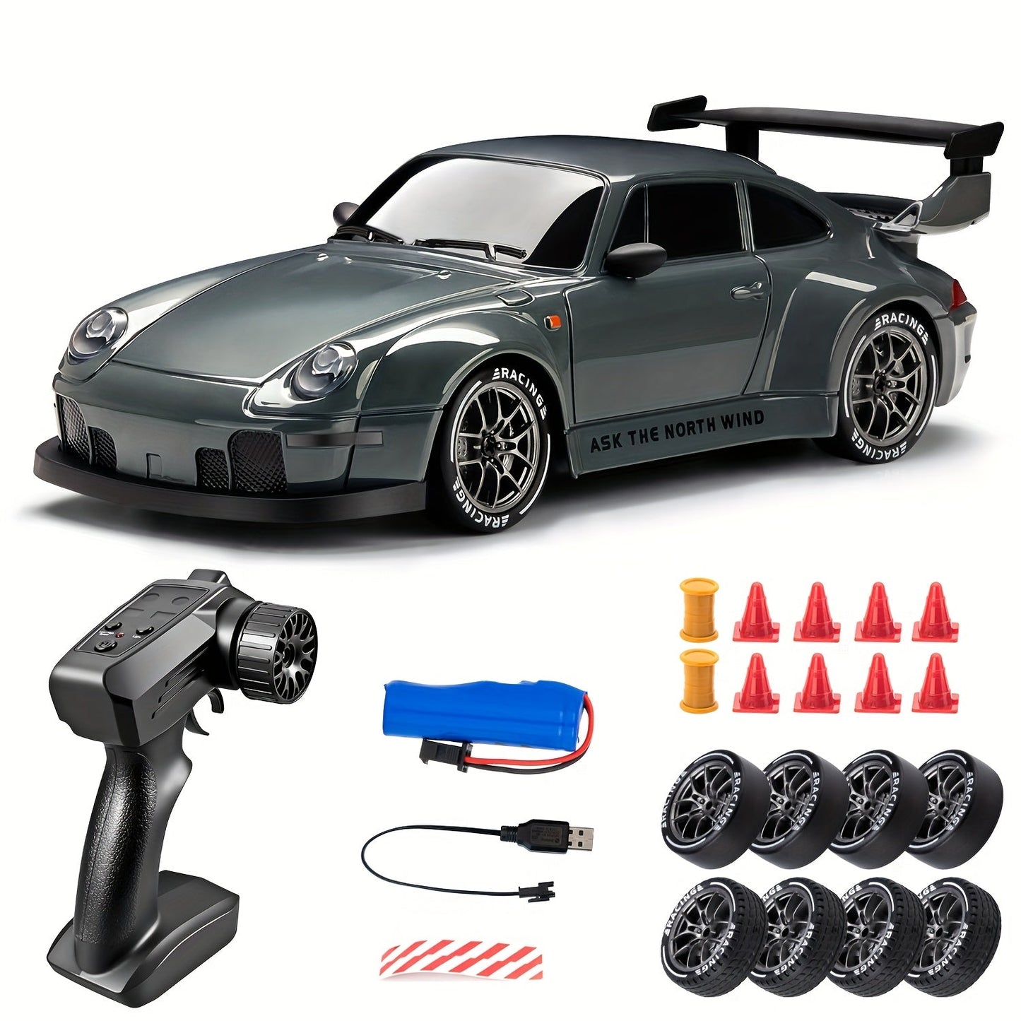 Glevato | Ultimate 1:24 RC Drift Car with LED Wheels – Rechargeable 4WD Racing Toy