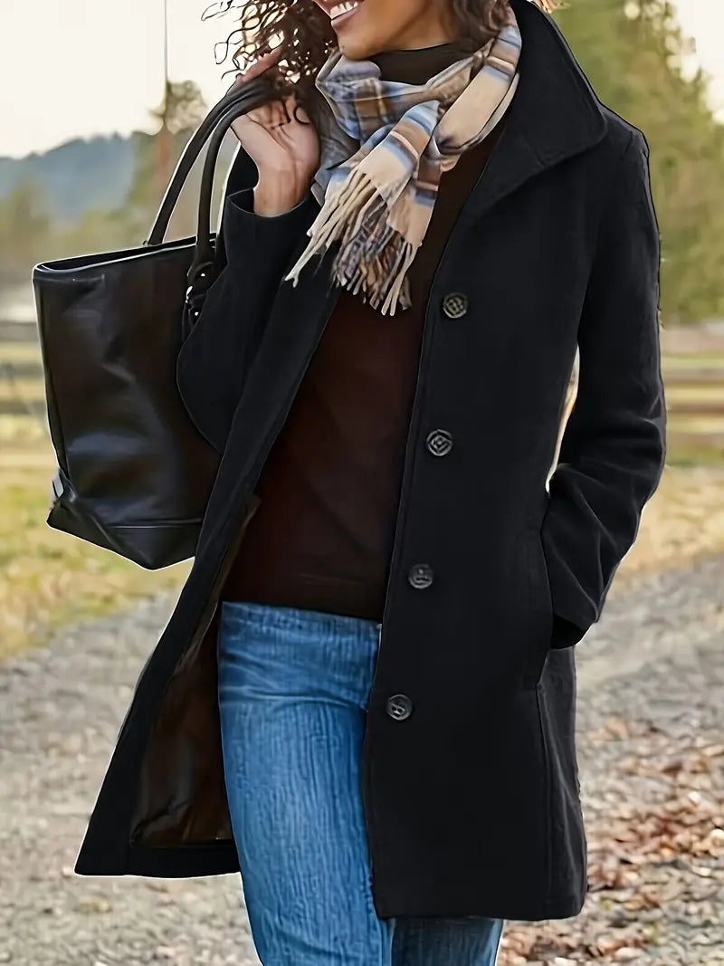 Glevato | Women's Button Front Lapel Coat