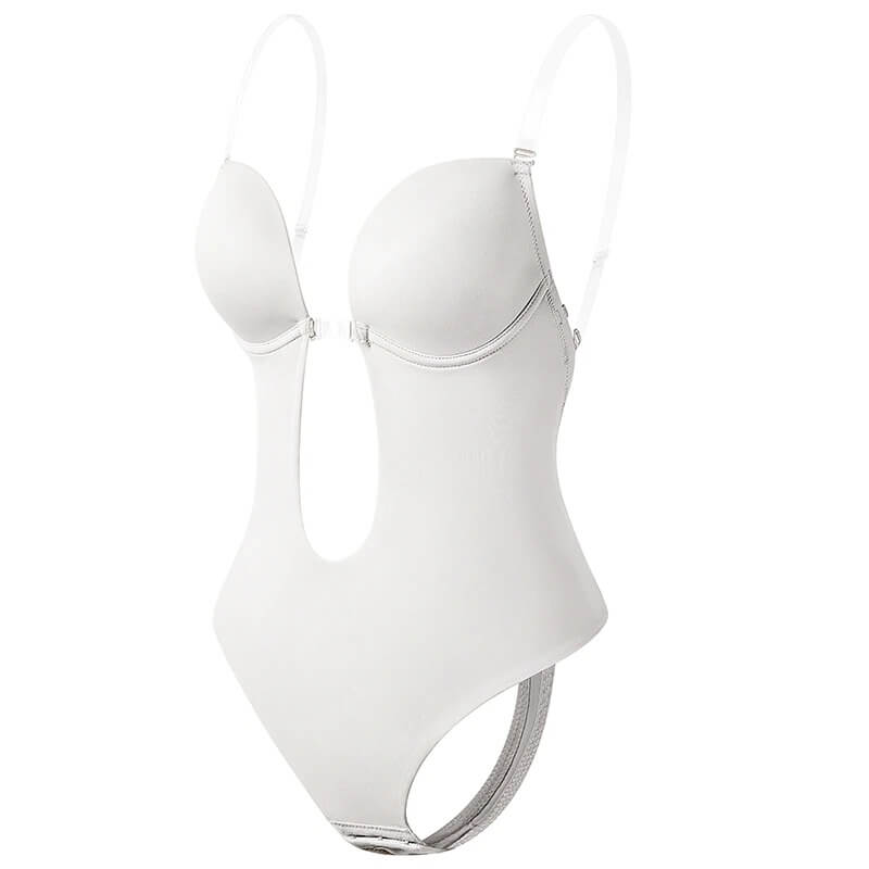 Glevato | Women's Deep V Backless Bodysuit