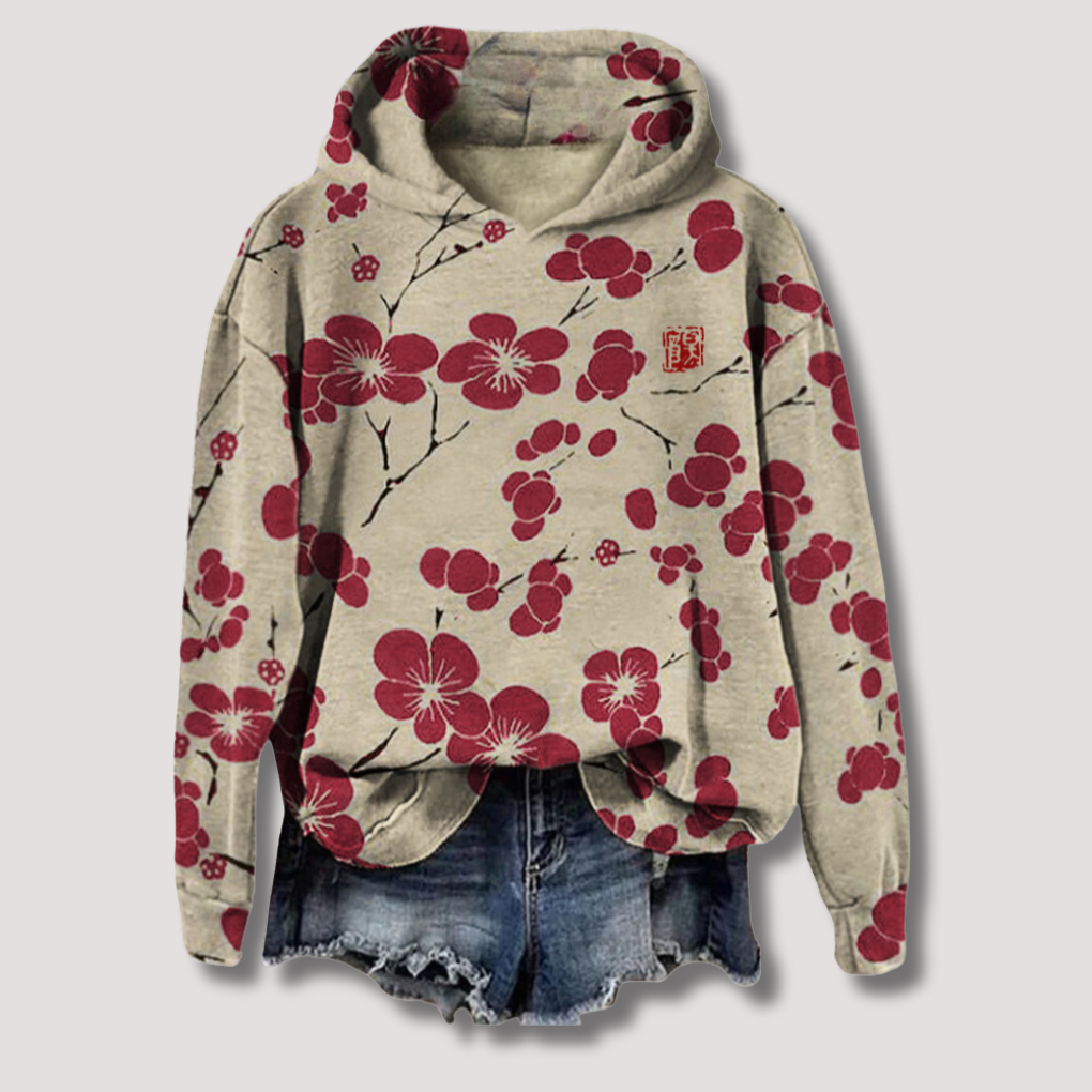 Glevato | Women's Floral Print Hoodie