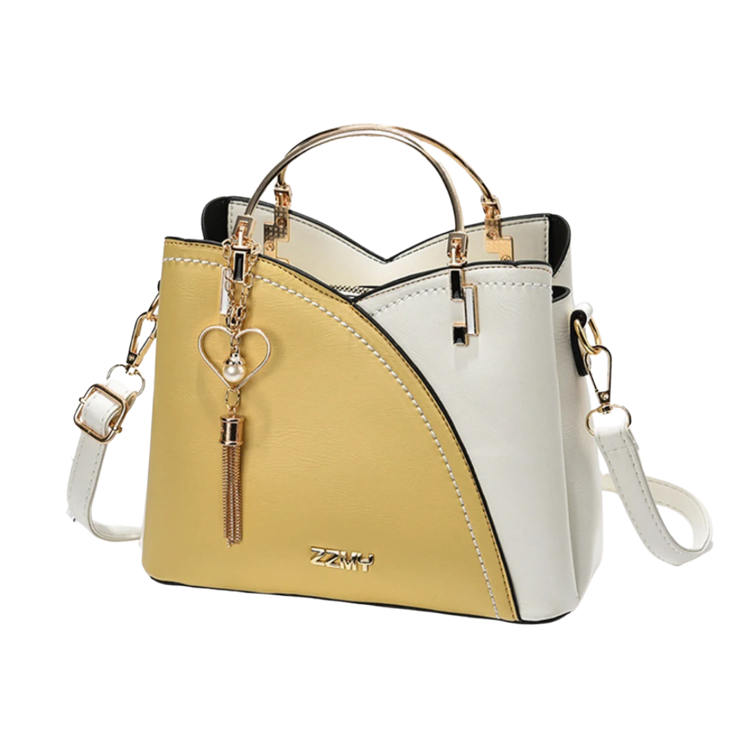 Glevato | Women's Patchwork Tote Bag with Tassel Charm