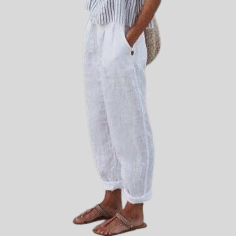 Glevato | Women's Relaxed Fit Rolled Hem Trousers