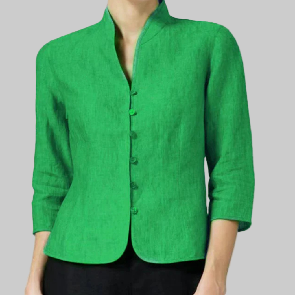 Glevato | Women's Stand Collar Button Blouse