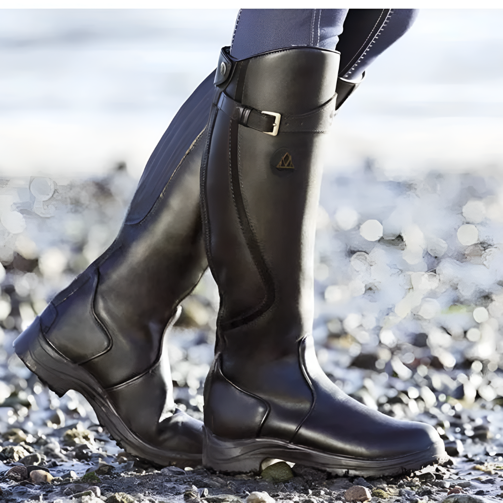 Glevato | Women's Tall Riding Boots with Buckle Detail