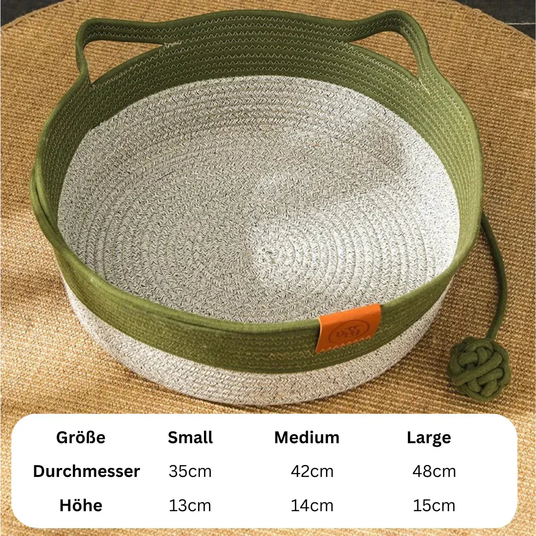 Handwoven Cotton Rope Cat Bed – DreamNest Glevato