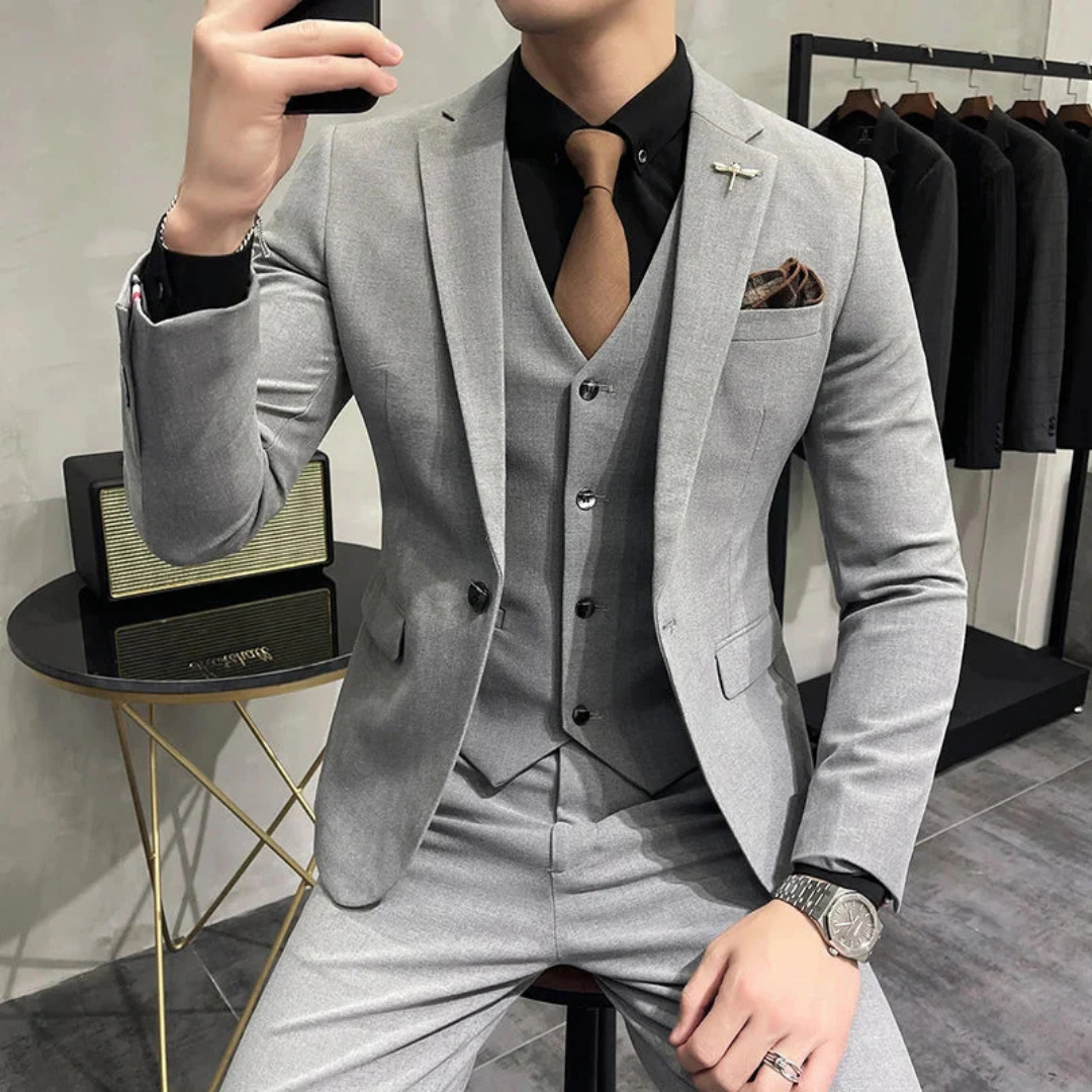 Men's Slim Fit Three-Piece Set | Autumn Formal