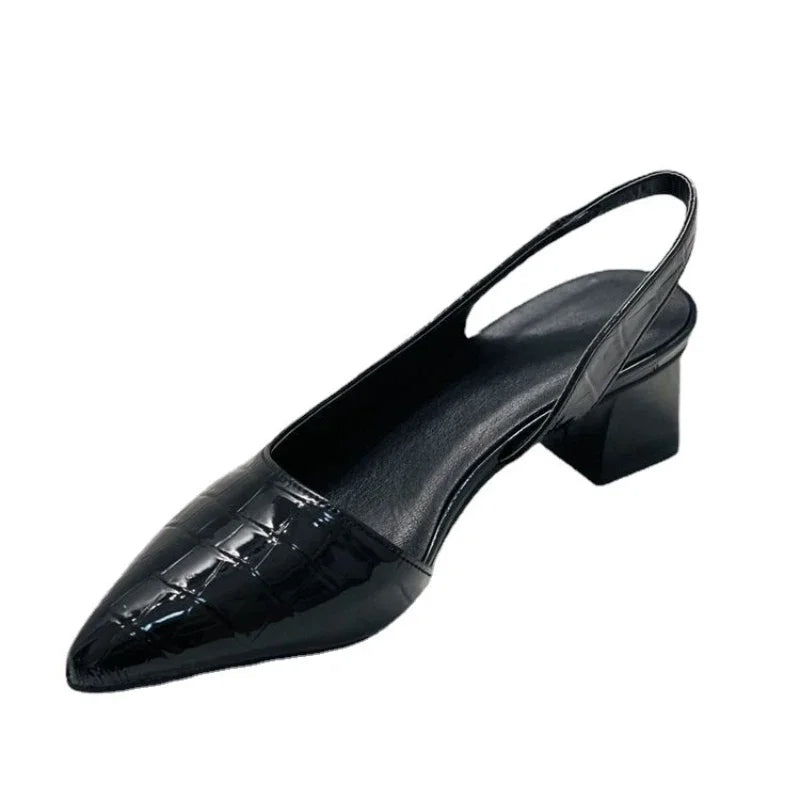Orthopaedic Croco Brown Heels - Lara