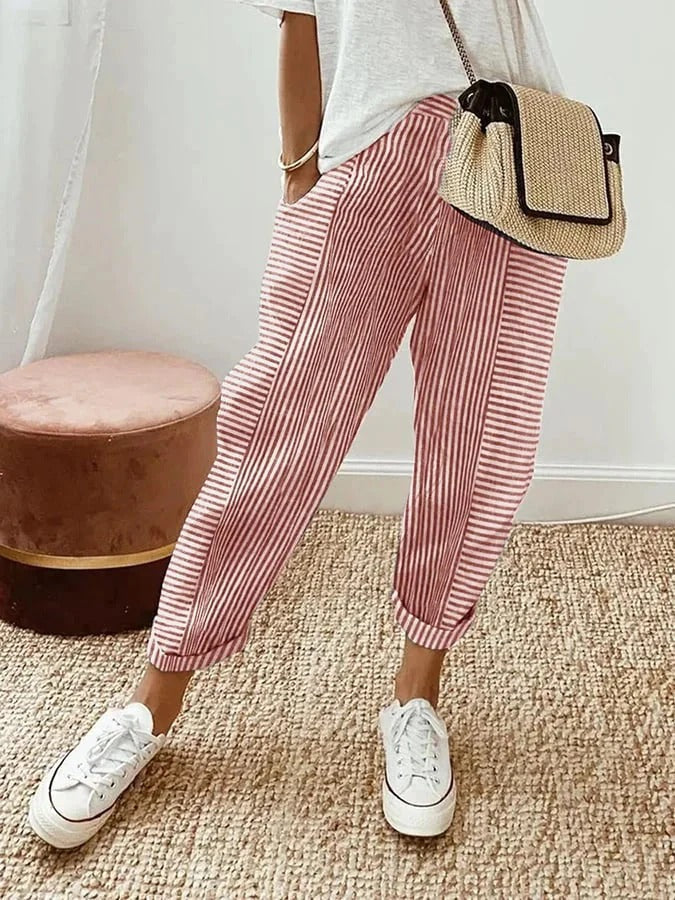 Stripes | Striped Cotton Trousers