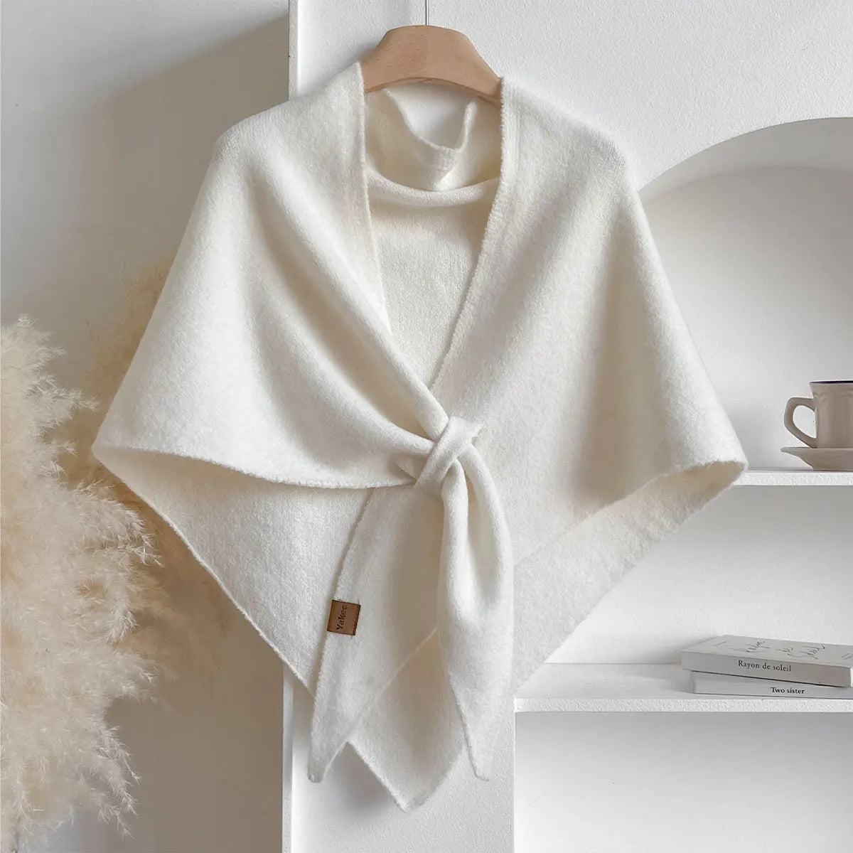 Women's Triangular Wool Scarf for Autumn and Winter