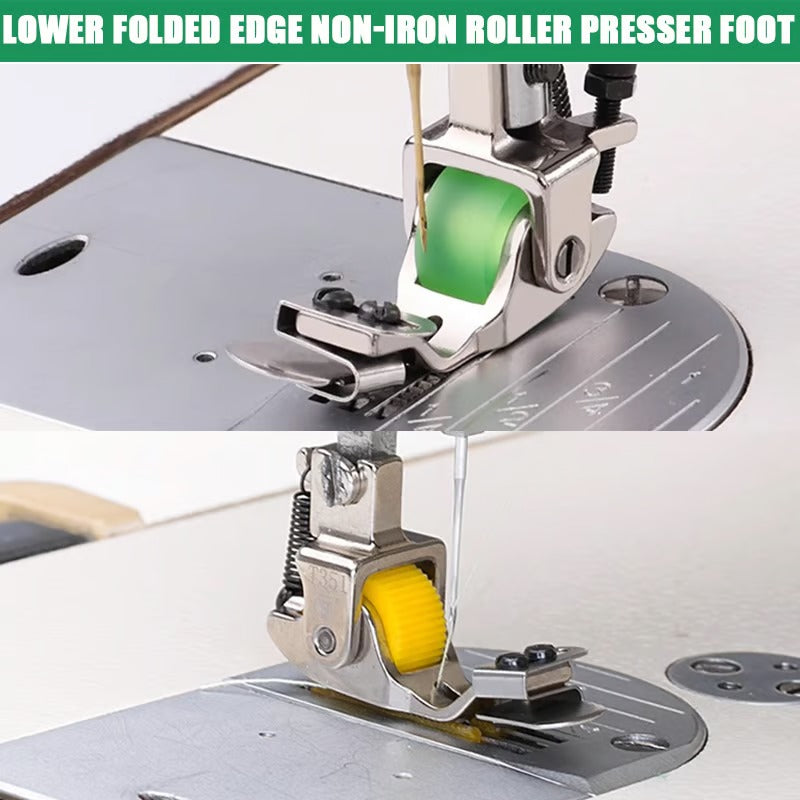 1+1 Free | Versatile Roller Foot for Sewing Machines – Adjustable for Perfect Hems | Green & Yellow