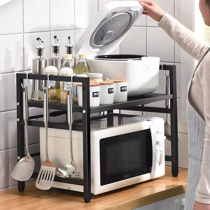 Adjustable Storage Shelf for Microwave