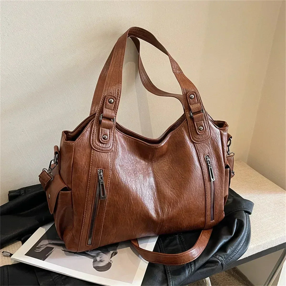 Aliona - School Bag with Shoulder Strap and Zip