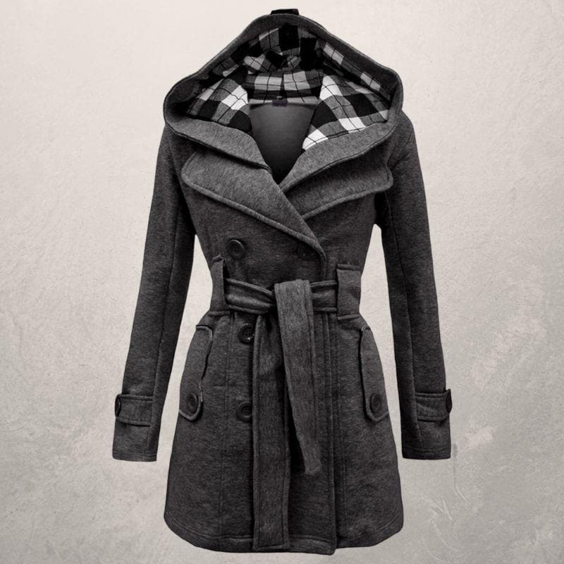 Belted Winter Coat with Hood