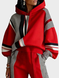 Bluza z kapturem w stylu geometrycznym – unisex, z mieszanki bawełny
