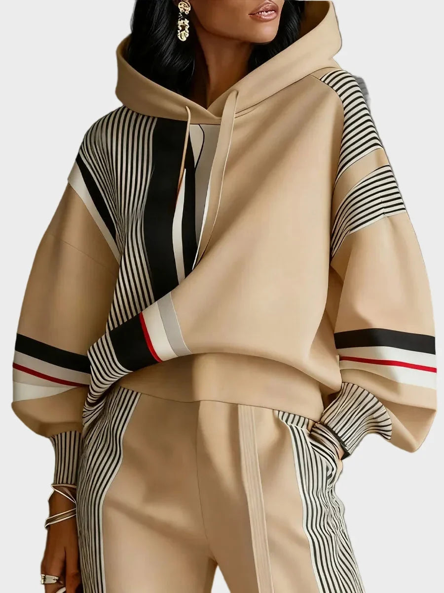Bluza z kapturem w stylu geometrycznym – unisex, z mieszanki bawełny