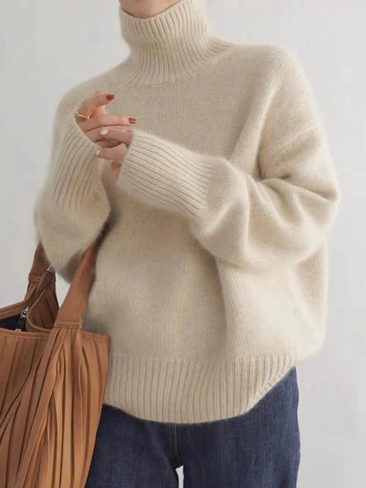 Chic and Cozy Linen Turtleneck Jumper for Winter