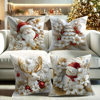 Aksamitne Poszewki na Poduszki Christmas Charm | Zestaw 4 szt.