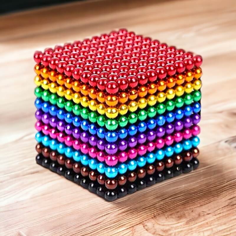 Colored Round Magnetic Balls in Sets