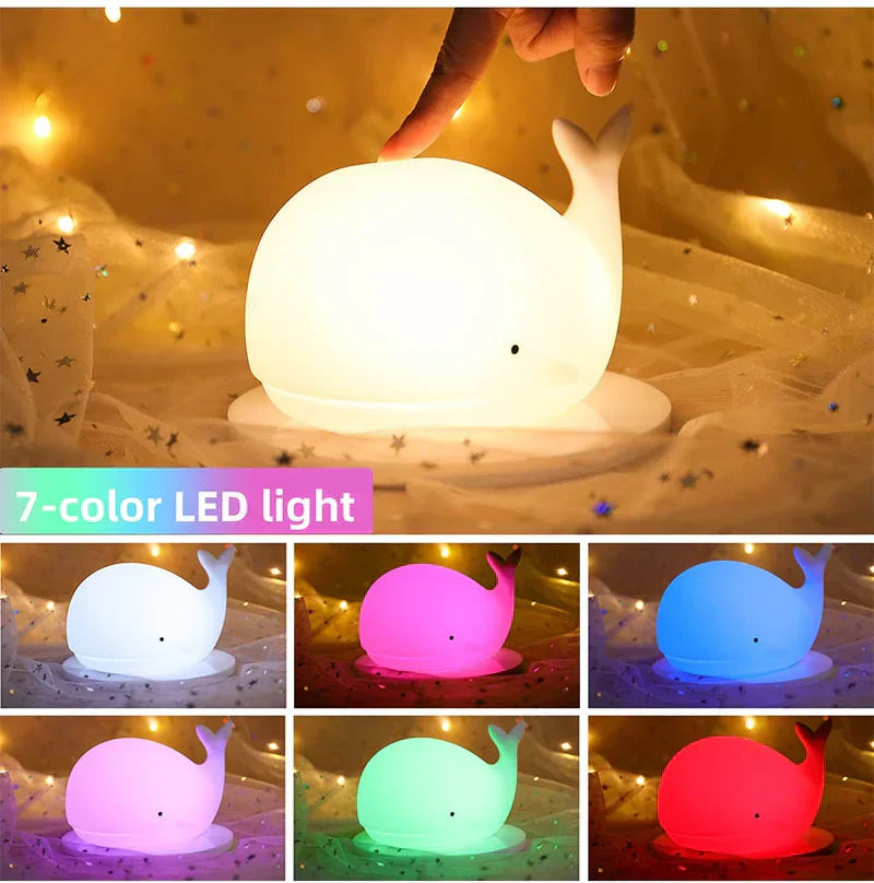 Cute Whale Night Light with Color Changing - GlowWhale