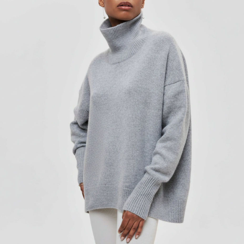 Damska bluza oversize z golfem i długim rękawem