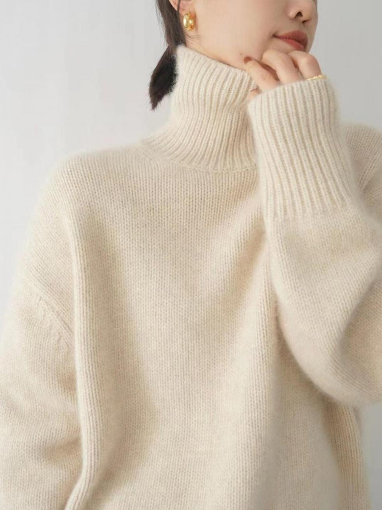 Damski kaszmirowy sweter z golfem