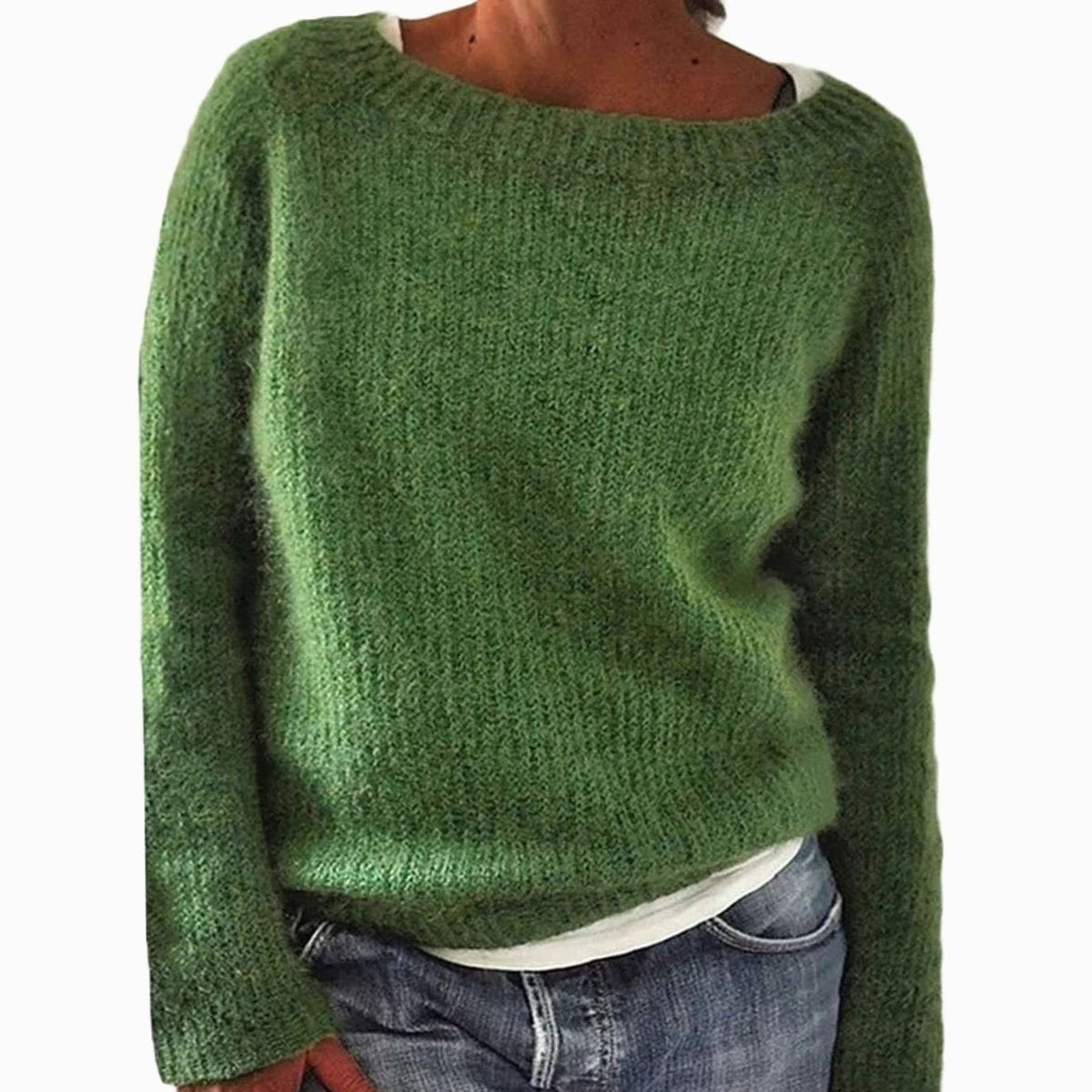Damski miękki sweter dzianinowy o luźnym kroju