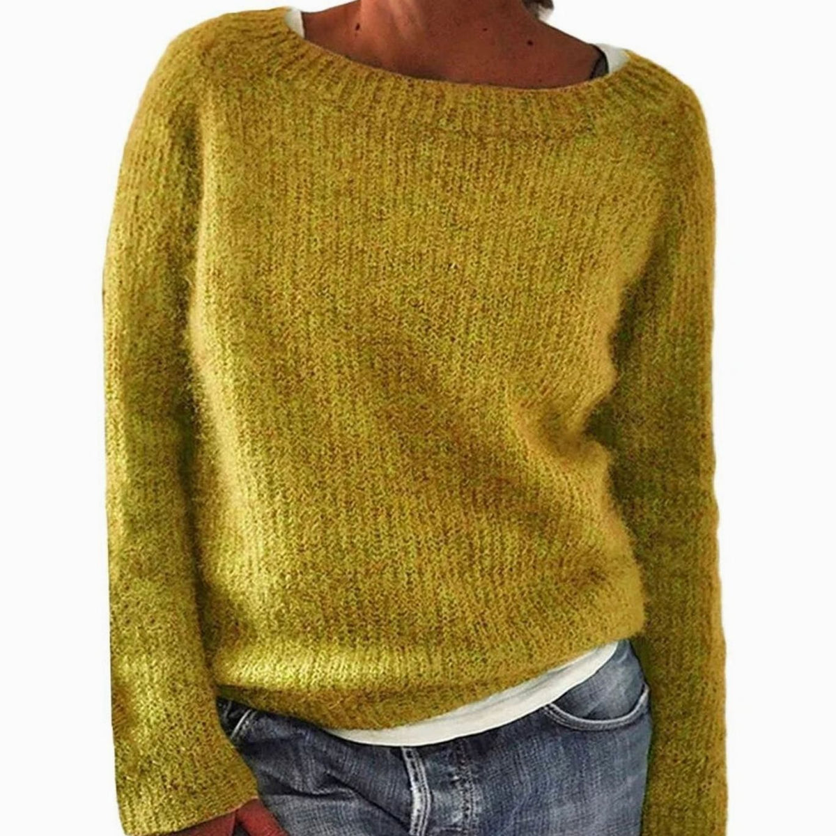 Damski miękki sweter dzianinowy o luźnym kroju