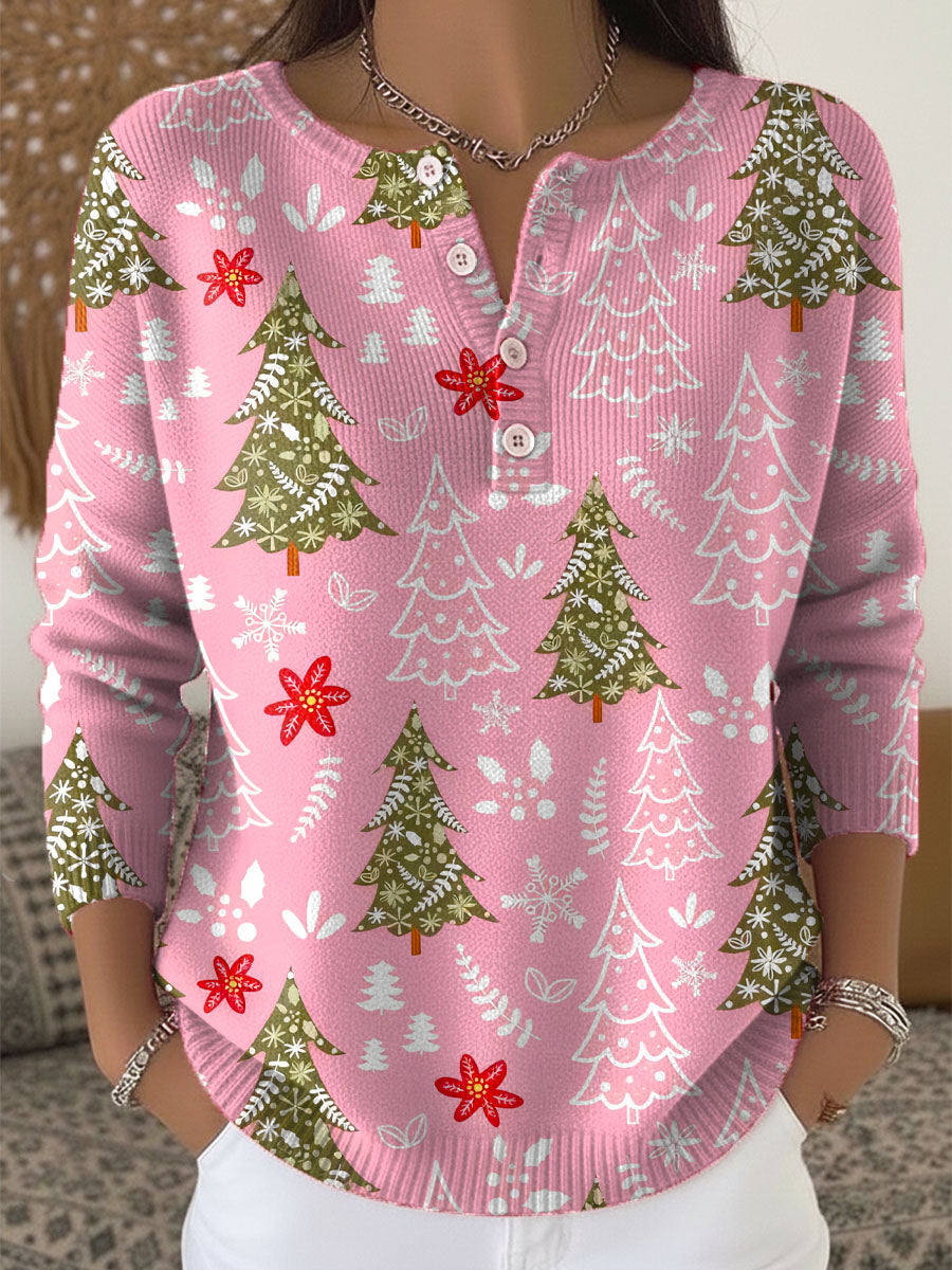 Damski sweter świąteczny z guzikami