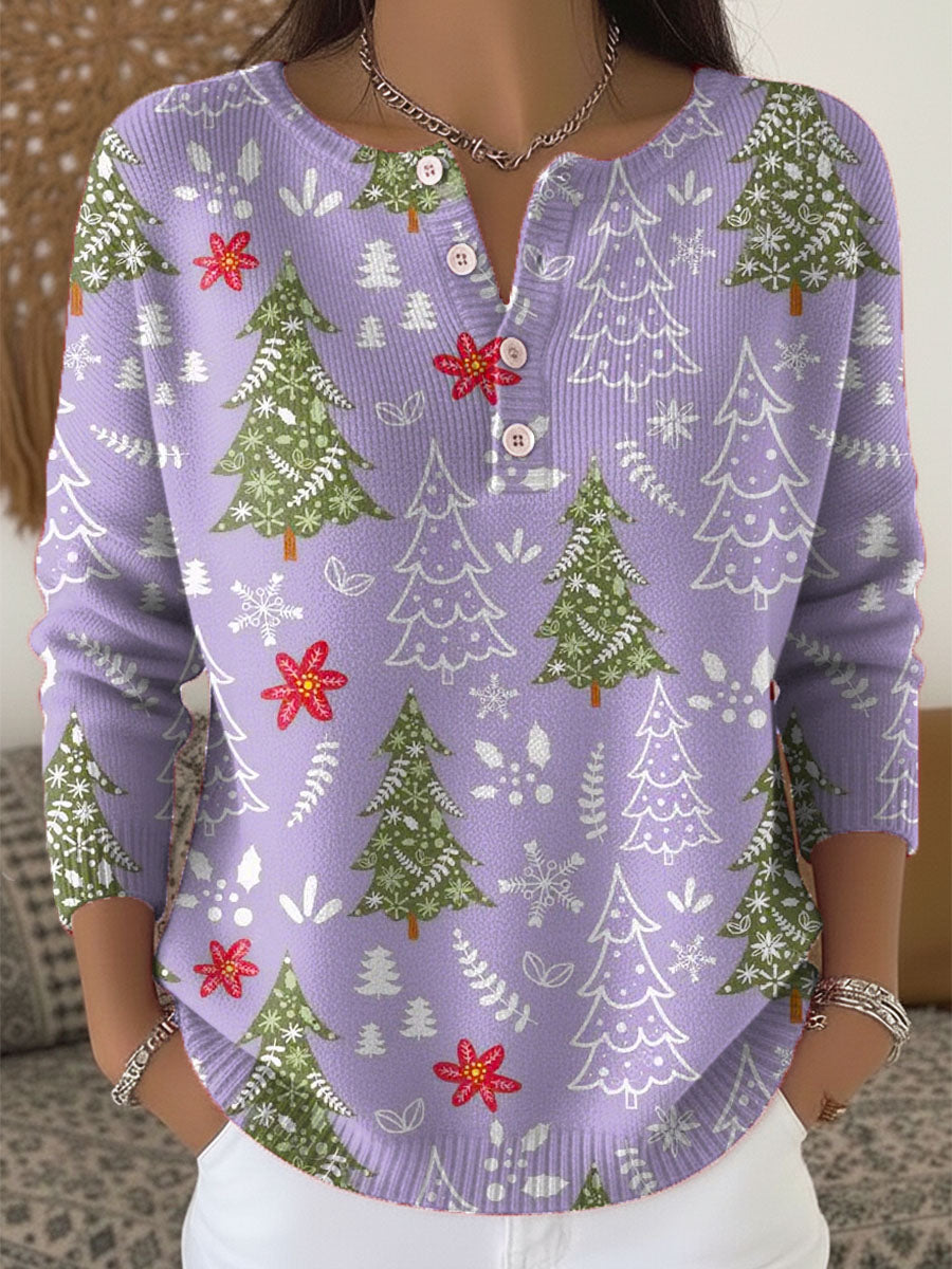 Damski sweter świąteczny z guzikami