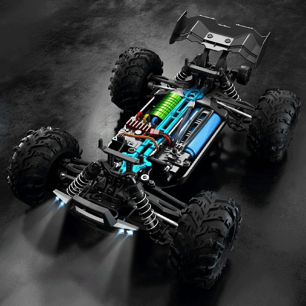 DUSTFORCE – 1:16 all-wheel-drive electric truck with LED headlights and treaded tires