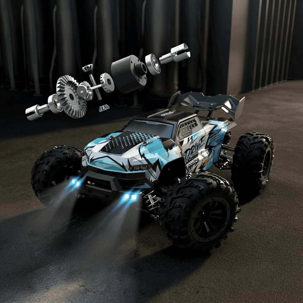 DUSTFORCE – 1:16 all-wheel-drive electric truck with LED headlights and treaded tires