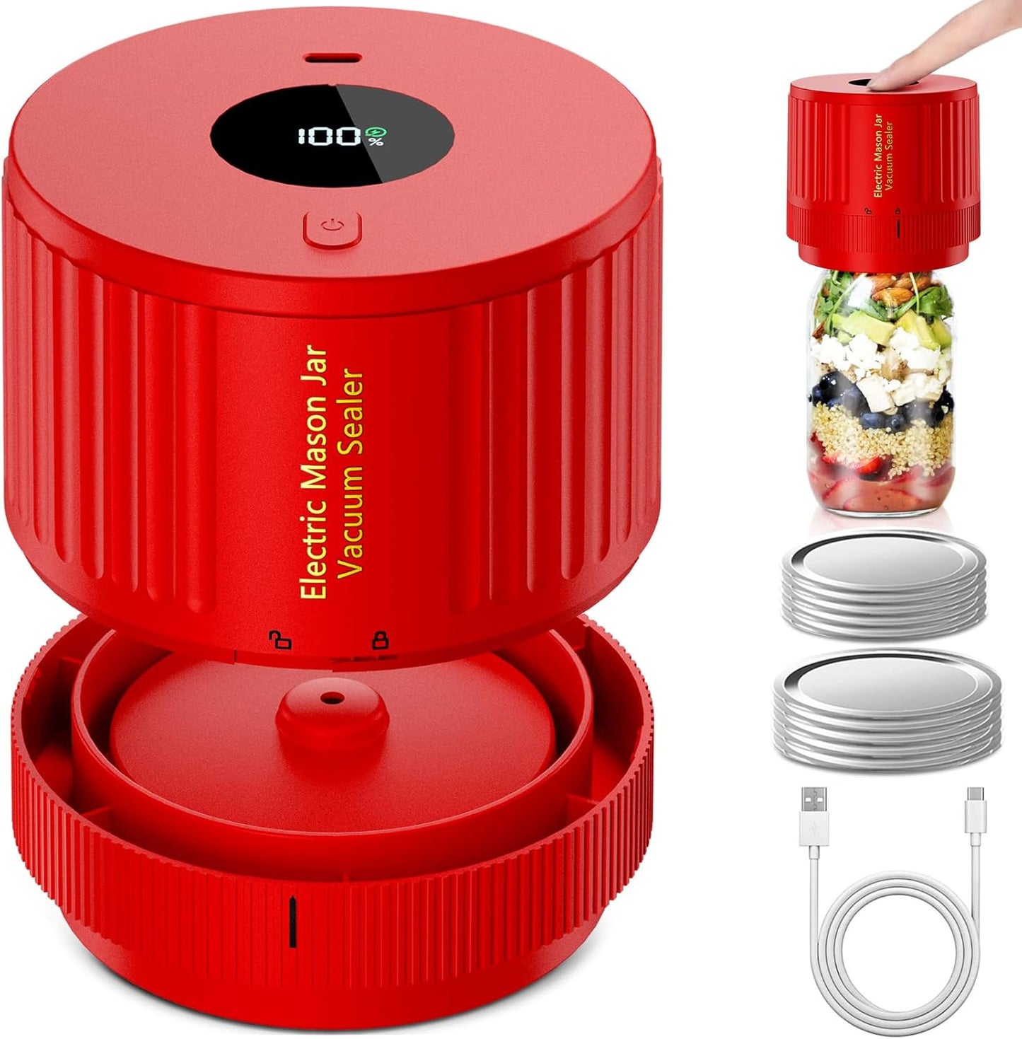Electric Mason Jar Vacuum Sealer Kit - Keep Freshness Fast!