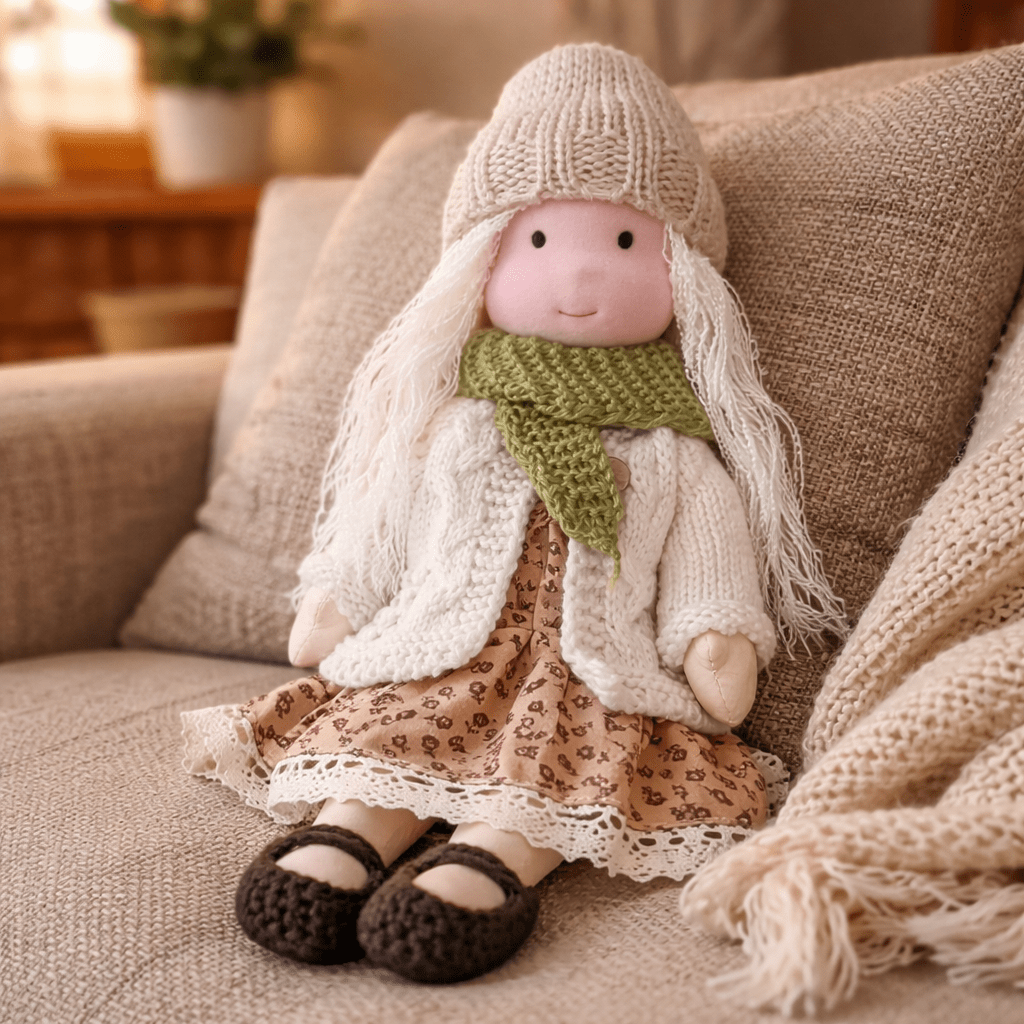 ELORA – Handmade Waldorf Doll Made of Cotton for Creative Play