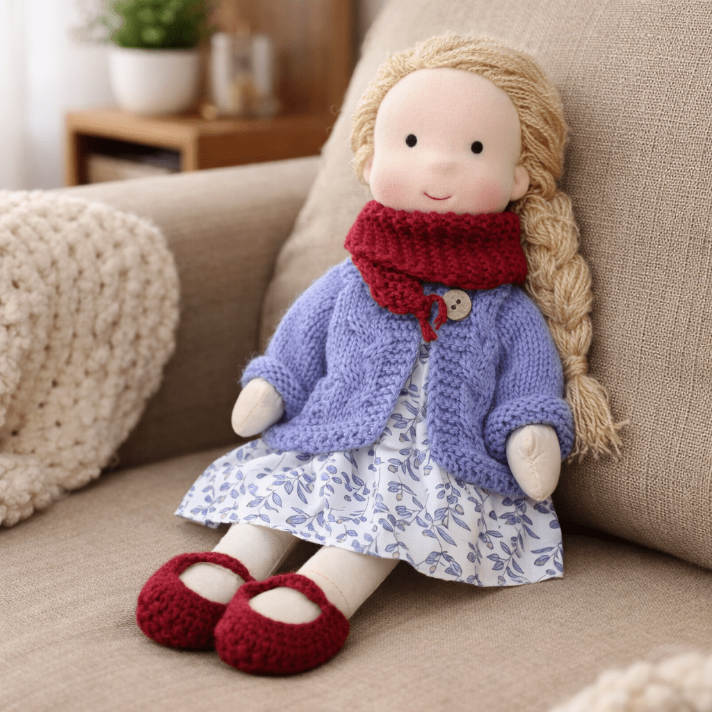 ELORA – Handmade Waldorf Doll Made of Cotton for Creative Play