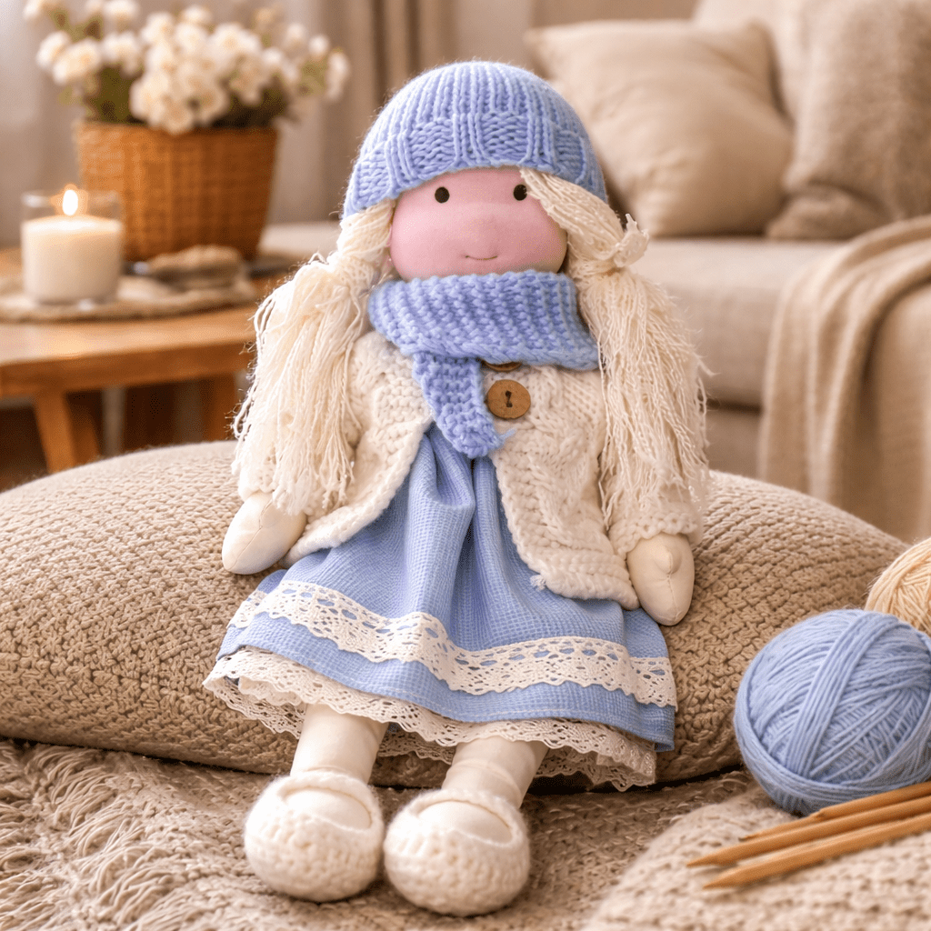 ELORA – Handmade Waldorf Doll Made of Cotton for Creative Play