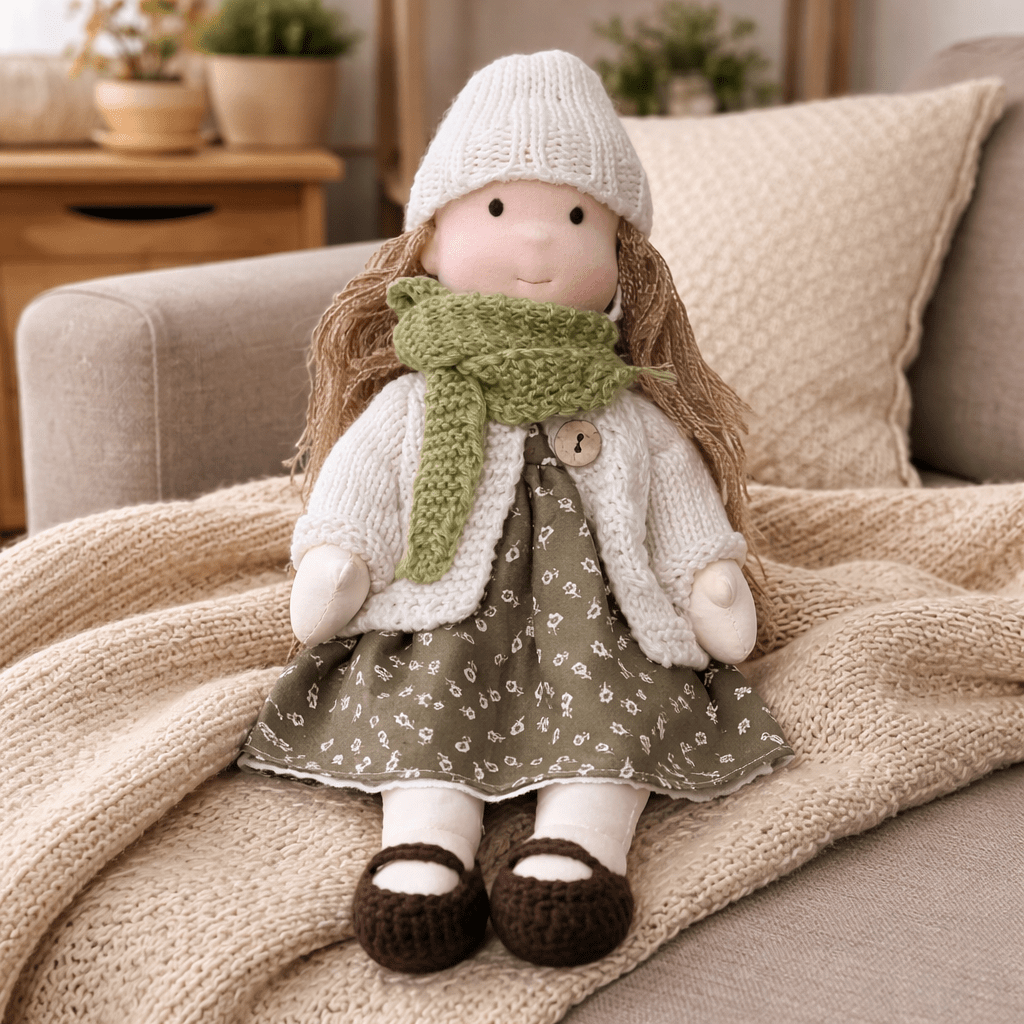 ELORA – Handmade Waldorf Doll Made of Cotton for Creative Play