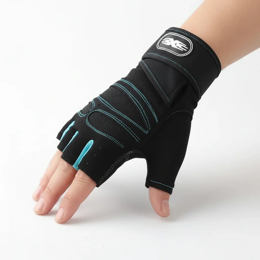 FITFLEX - Shock-resistant training gloves with wrist support | For weight training, fitness & cycling