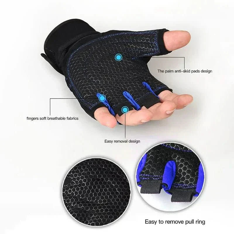 FITFLEX - Shock-resistant training gloves with wrist support | For weight training, fitness & cycling